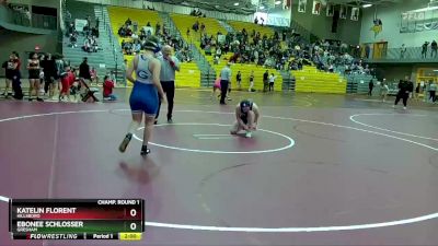 145 lbs Champ. Round 1 - Katelin Florent, Hillsboro vs Ebonee Schlosser, Gresham