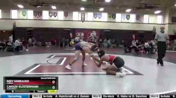 145 lbs Quarterfinal - Indy Harbaugh, Lisbon vs Carson Klostermann, Alburnett