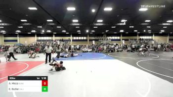 88 lbs Semifinal - Aaron Meza, Sunkist Kids/Monster Garage vs Elijah Butler, California Grapplers