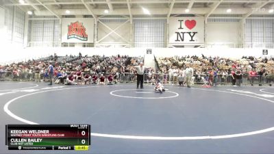 59 lbs Cons. Round 2 - Keegan Weldner, Whitney Point Youth Wrestling Club vs Cullen Bailey, Club Not Listed