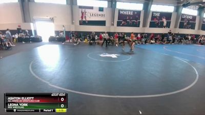 132 lbs Cons. Semi - Leona York, Rise Wrestling vs Ashton Elliott, All American Wrestling Club