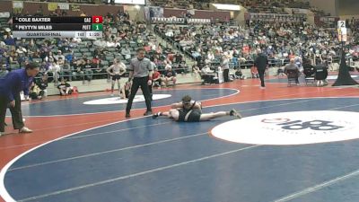 4A 132 lbs Quarterfinal - Cole Baxter, CAC vs Peytyn Miles, Pottsville