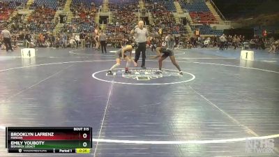 100 lbs Cons. Round 3 - Emily Youboty, Bismarck Legacy vs Brooklyn Lafrenz, Mandan