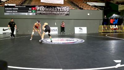 Junior Boys - 113 lbs Cons. Round 4 - Acelino Young, Nor Cal Spartans vs Gibran Silva, Ukiah High School Wrestling