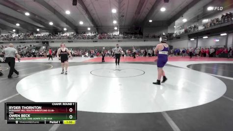 190 lbs Champ. Round 1 - Ryder Thornton, Pleasant Hill Youth Wrestling Club-AAA vs Owen Beck, Carl Junction Take Down Club-AAA