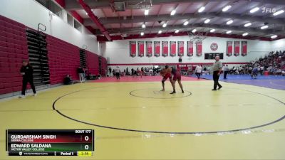 174 lbs Champ. Round 2 - Edward Saldana, Victor Valley College vs Gurdarsham Singh, Sierra College