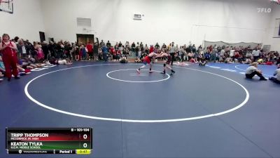 101-104 lbs Round 2 - Keaton Tylka, H.E.M. Middle School vs Tripp Thompson, McCormick Jr. High