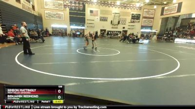 138 lbs Cons. Semi - Simeon Mattingly, West Valley (Spokane) vs Benjamin Redmond, Southridge