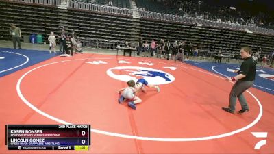 70 lbs 2nd Place Match - Kasen Bonser, Southwest Wolverines Wrestling vs Lincoln Gomez, Green River Grapplers Wrestling