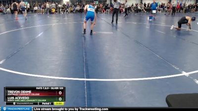 Silver 125 lbs Cons. Round 3 - Trevon Oehme, Southeast Community College vs Luis Acevedo, North Iowa Area Community College