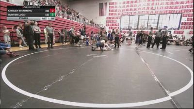 106 lbs Final - Kinsler Branning, Shelton Wrestling Academy vs Hunter Lugo, Liberty Warrior Wrestling Club