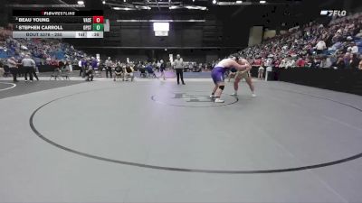 285 lbs 5th Place Match - Stephen Carroll, Overland Park - St. Thomas Aquinas HS vs Beau Young, Valley Center