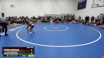 80-82 lbs Round 3 - Mason Bohman, Centennial Middle School vs Cassius Gonzalez, Torrington Middle School