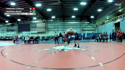 285 lbs Quarterfinal - Marshall Miller, White Pine vs Fernando Carbajal, West Wendover