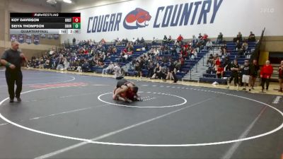 157 lbs Quarterfinal - Seiya Thompson, Southern Oregon vs Koy Davidson, Oregon State