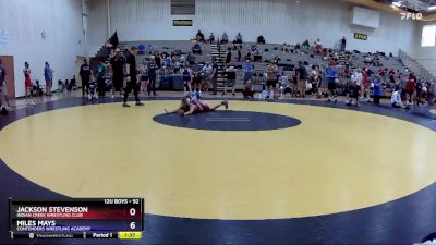 92 lbs Semifinal - Jackson Stevenson, Indian Creek Wrestling Club vs Miles Mays, Contenders Wrestling Academy