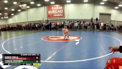 53 lbs Champ. Round 2 - Conrad Smathers, Cavalier Wrestling Club vs Aarick Wells, Powhatan Youth Wrestling Club