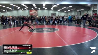 106 lbs Cons. Round 3 - Benjamin Eignor, Southwest Youth Association vs Jaccob Smeltzer, Machine Shed Wrestling