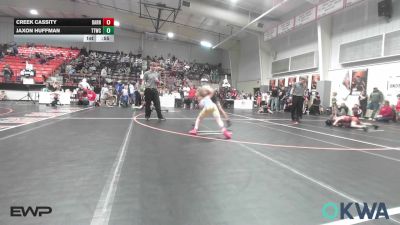 85 lbs Quarterfinal - Creek Cassity, Barnsdall Youth Wrestling vs Jaxon Huffman, Team Tulsa Wrestling Club