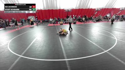 16U Boys - 100 lbs Cons. Round 3 - Wyatt Schramm, Riverdale Wrestling Club vs Kai Jacobson, LaCrosse Area Wrestlers