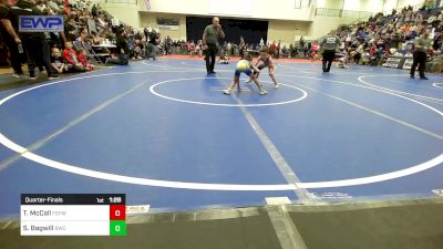 52 lbs Quarterfinal - Timmy McCall, Fort Gibson Youth Wrestling vs Sawyer Bagwill, Berryhill Wrestling Club