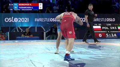 65 kg 1/4 Final - Krzysztof Bienkowski, Poland vs Amirmohammad Yazdanicherati, Iran