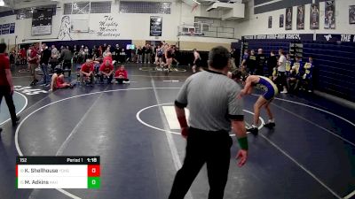 152 lbs Champ. Round 1 - Mark Adkins, Avella Area Hs vs Kenneth Shellhouse, Youngsville Hs