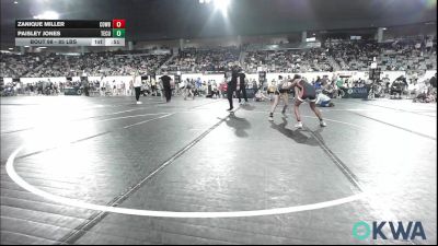 85 lbs Consi Of 4 - ZaNique Miller, Cowboy Wrestling Club vs Paisley Jones, Tecumseh Youth Wrestling