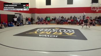 144 lbs Quarterfinal - Ryan Hartwig, Clarion-Goldfield-Dows vs Luke Showalter, Hampton-Dumont-CAL
