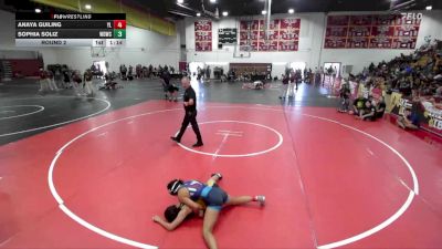 120 lbs Round 2 - Sophia Soliz, Wolves Den Wrestling Club vs Anaya Guiling, Yorba Linda