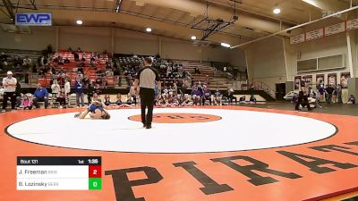 120 lbs Final - Javon Freeman, Bristow High School vs Brice Lozinsky, Berryhill High School