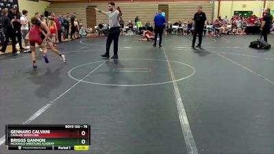 76 lbs Cons. Round 1 - Briggs Gannon, McDonald Wrestling Academy vs Gennaro Calvani, Cavalier Wrestling