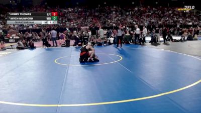 3A 126 lbs Quarterfinal - Mitch Mumford, West Side vs Henry Thomas, Glenns Ferry