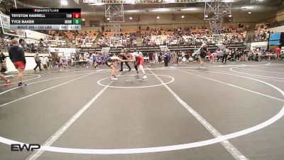 120 lbs Rr Rnd 2 - Tryston Harrell, Team Conquer Wrestling vs Tyce Baker, Midwest City Bombers Youth Wrestling Club