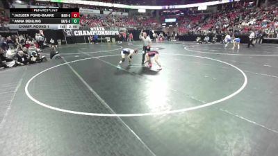 Girls 120 lbs Champ. Round 1 - Jazleen Fong-Baake, Marinette-Girls vs Anna Behling, Bay Port-Girls