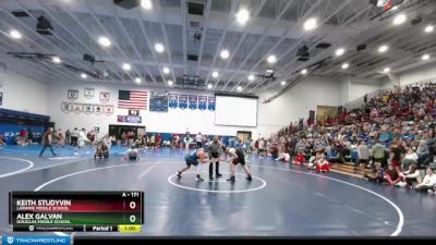 171 lbs Quarterfinal - Keith Studyvin, Laramie Middle School vs Alex Galvan, Douglas Middle School