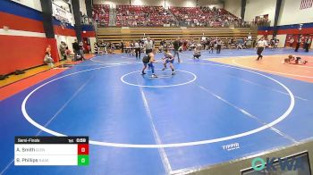 90 lbs Semifinal - Aiden Smith, Glenpool Youth Wrestling vs Bo Phillips, R.A.W.