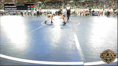 64 lbs Consi Of 16 #2 - Luca Villegas, Kansas Young Guns vs Copper Dewey, Tulsa Blue T Panthers
