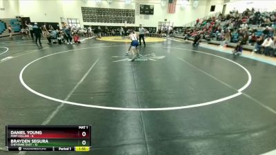 150 lbs Round 1 (10 Team) - Brayden Segura, Cheyenne East vs Daniel Young, Fort Collins