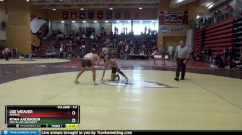 141 lbs Cons. Round 3 - Joe Weaver, Simpson vs Ryan Anderson, Graceland University
