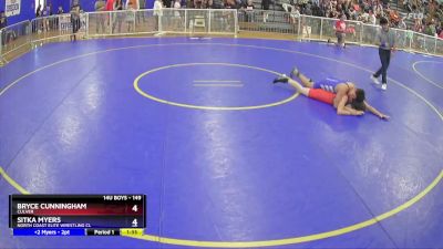 149 lbs Cons. Semi - Bryce Cunningham, Culver vs Sitka Myers, North Coast Elite Wrestling Cl