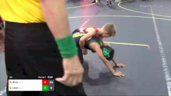 53 lbs Round 5 (8 Team) - David Leon, Untouchables White vs Hudson Broz, Nebraska Elite