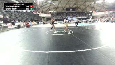 Girls 2A 130 lbs Quarterfinal - Julie Halderman, East Valley (Yakima) (Girls) vs Evelyn Scott, Deer Park (Girls)