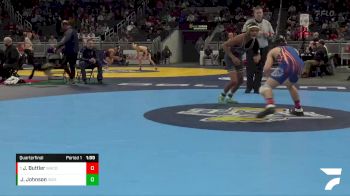 132 lbs Quarterfinal - Joey Buttler, Whiteland Community vs Josh Johnson, Indianapolis Cathedral