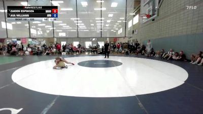 120 lbs 1st Place Match - Zaiden Espinoza, Mountain Man Wrestling Club vs Ava Williams, All In Wrestling Academy