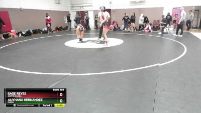 130 lbs Quarterfinal - Aliyhana Hernandez, Chico vs Sage Reyes, Justin Garza