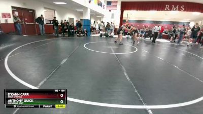 138 lbs Cons. Round 3 - D`Kann Carr, Rock Springs vs Anthony Quick, Cheyenne East