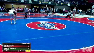 3A-120 lbs Champ. Round 1 - Hunter Barber, Ridgeland vs Aden Oglesby, Dawson County