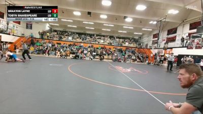 115 lbs Round 4 - Tobyn Shakespeare, Lander Middle School vs Braxton Layne, Lovell Middle School