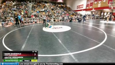 70 lbs Quarterfinal - Ashton Hermanson, Lincoln Middle School vs Xaden Baxendale, Lovell Middle School